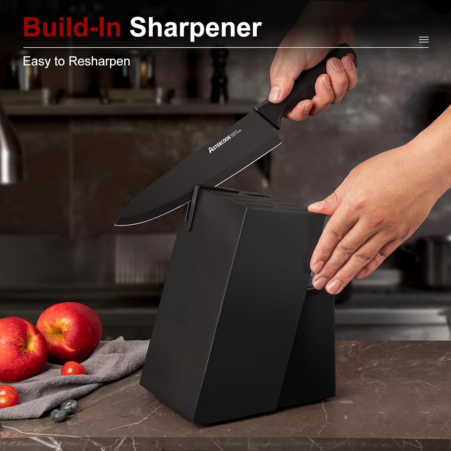 AsterCook 15-Piece Black Knife Set - Hình 2