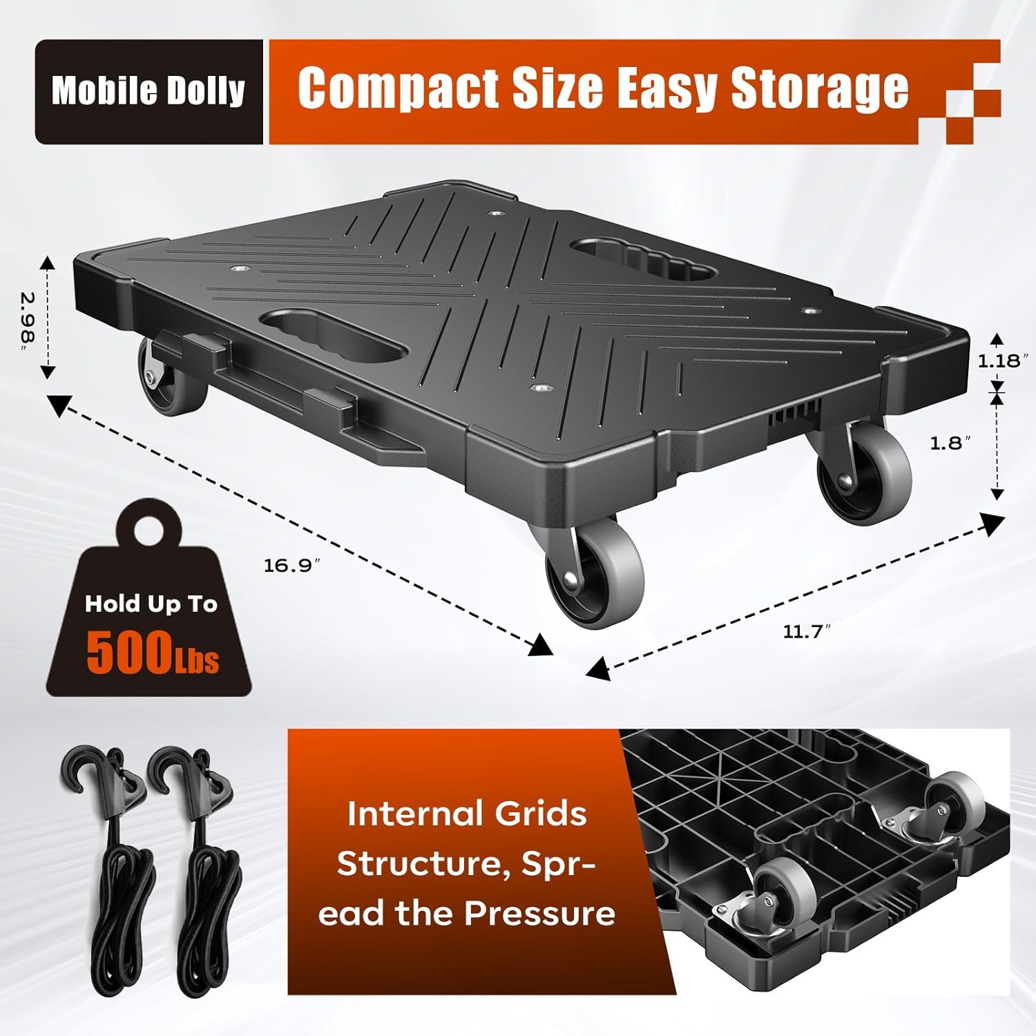 Heavy-Duty Interlocking Furniture Dolly - Hình 2