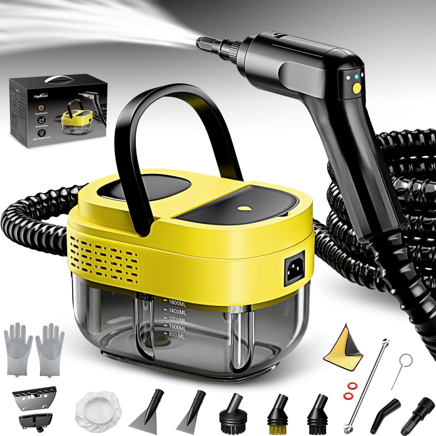 Compact Yellow Portable Steam Cleaner