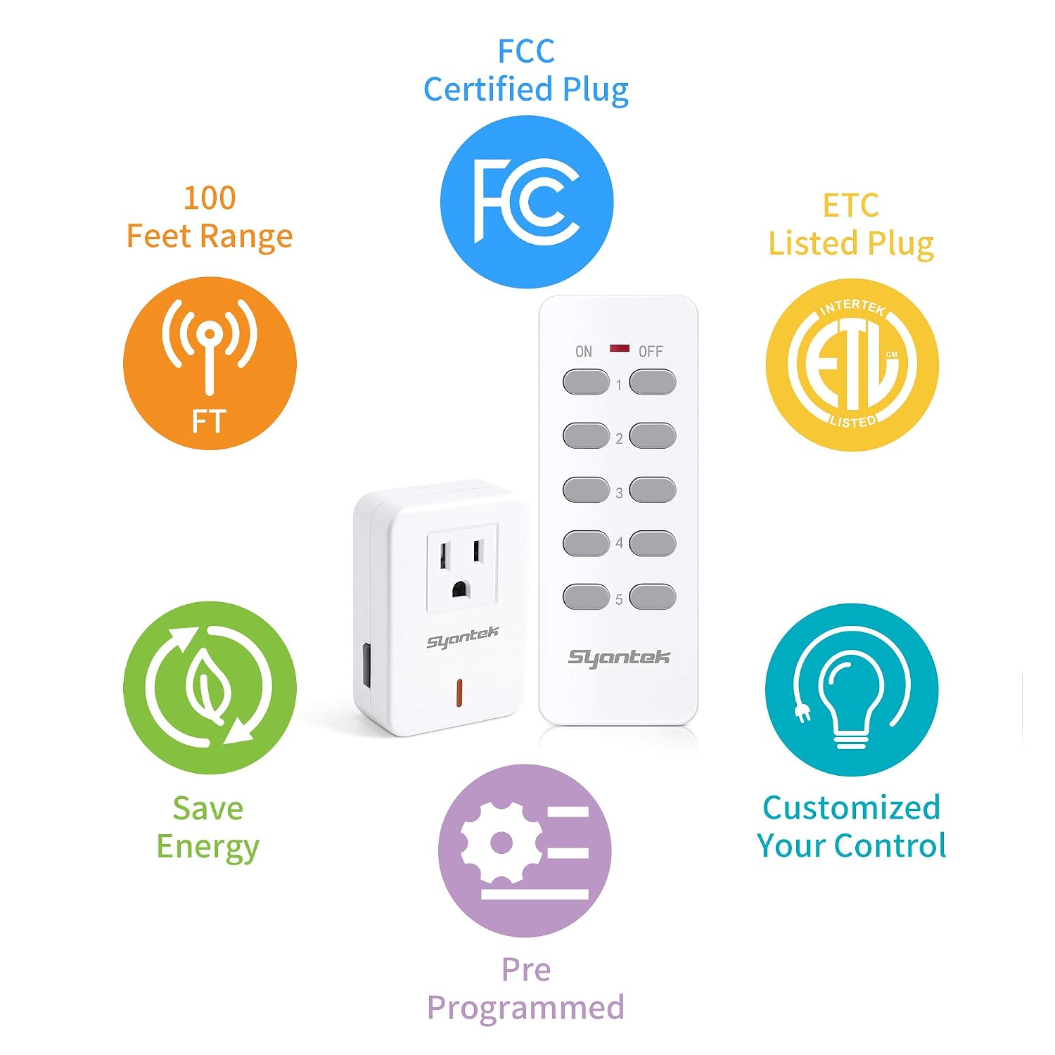 Syantek Wireless Remote Control Outlets - Hình 2